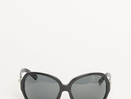 Black & Pearl Square Lend Preowned Sunglasses Online Sale