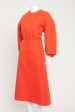 Red Midi Front Pocket Preowned Dress Fashion