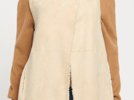 Beige Reversible Shearling Lined Vest Hot on Sale