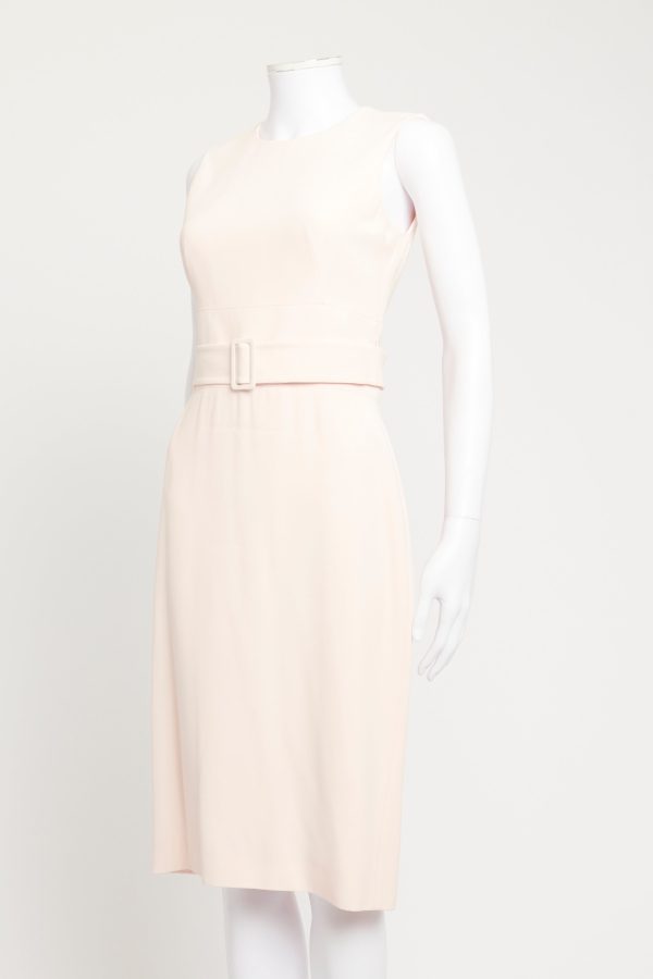 Pink Preowned Belted Midi Dress Sale