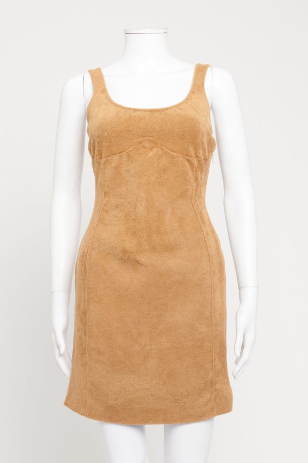 FW21 Fendi X Skims Tan Brown Preowned Knit Dress Fashion