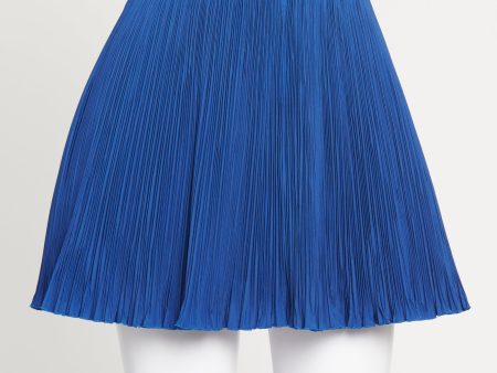 Blue Pleated Preowned Mini Skirt Discount