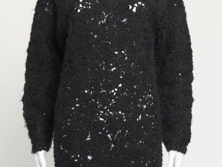 Black Knitted Wool Preowned Dress Hot on Sale