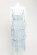 Blue Pleated Tiered Dress Supply