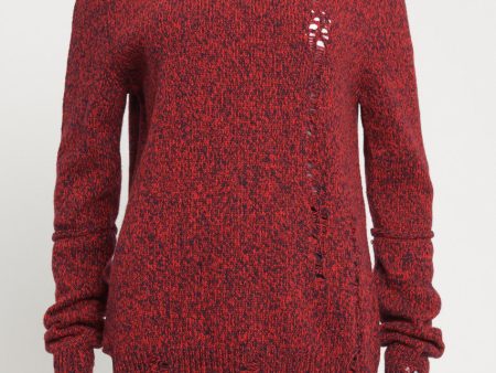 Red and Blue Mark Knit Distressed Preowned Jumper Online Hot Sale