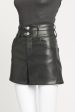 Black Leather Look High Waisted Preowned Short Fashion