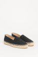 Black Satin Cap Toe CC Preowned Espadrilles Fashion