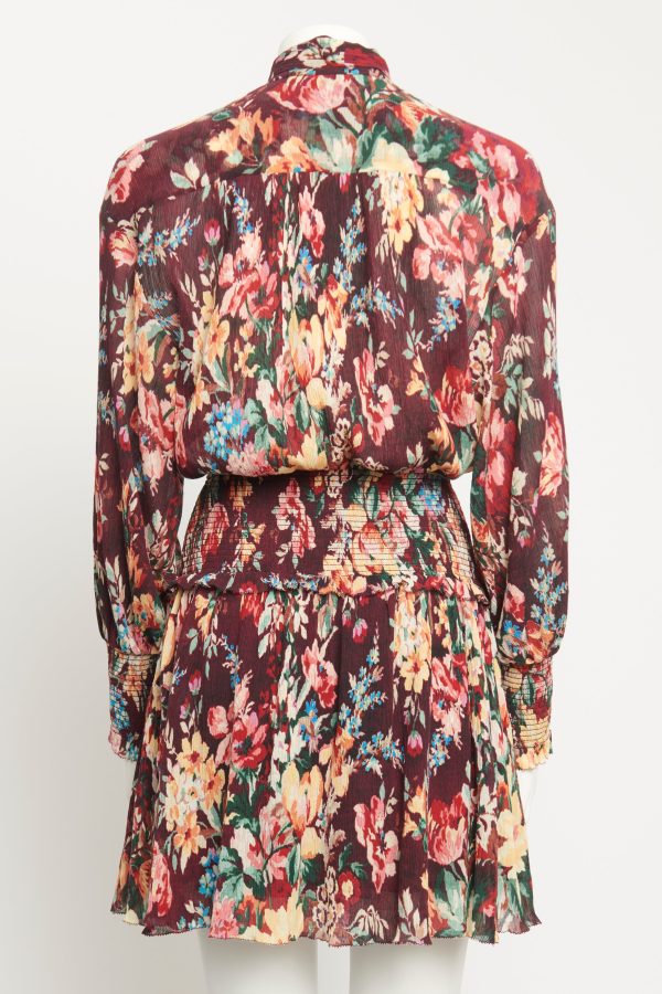 Burgundy Floral Allia Preowned Dress Sale