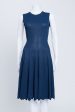 Blue Mid Knee Length Dress Online Hot Sale