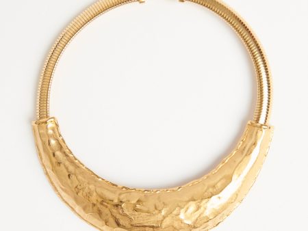 1980s Modernist Gold Tone Mixed Metal Torque Preowned Collar Cheap