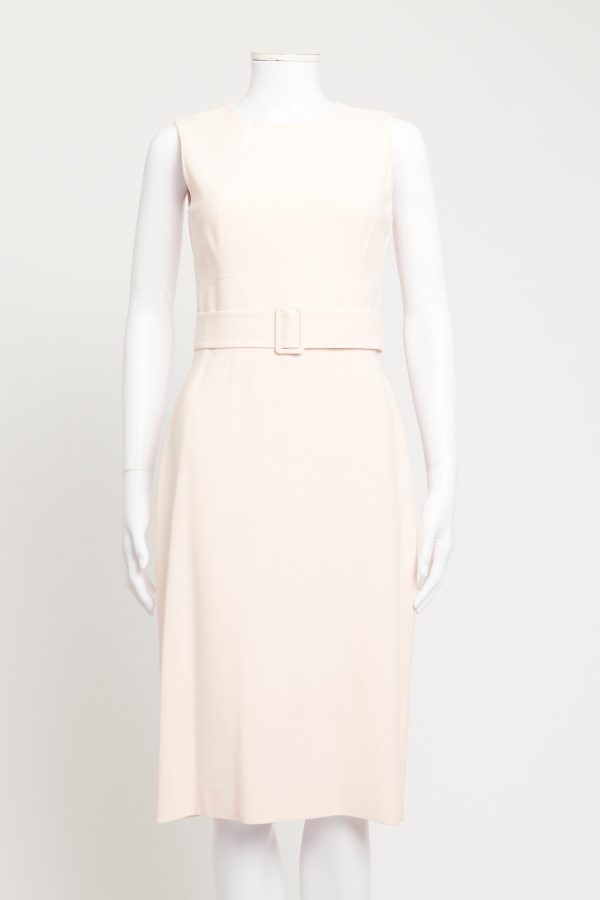 Pink Preowned Belted Midi Dress Sale