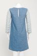 Blue Denim Striped Preowned Shift Dress on Sale