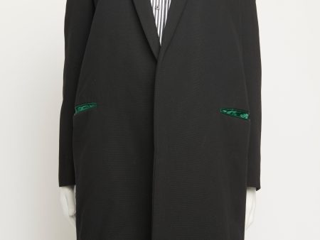 Black Wool Open Preowned Coat on Sale