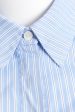 Blue and White Pinstripe Peplum Preowned Shirt For Discount