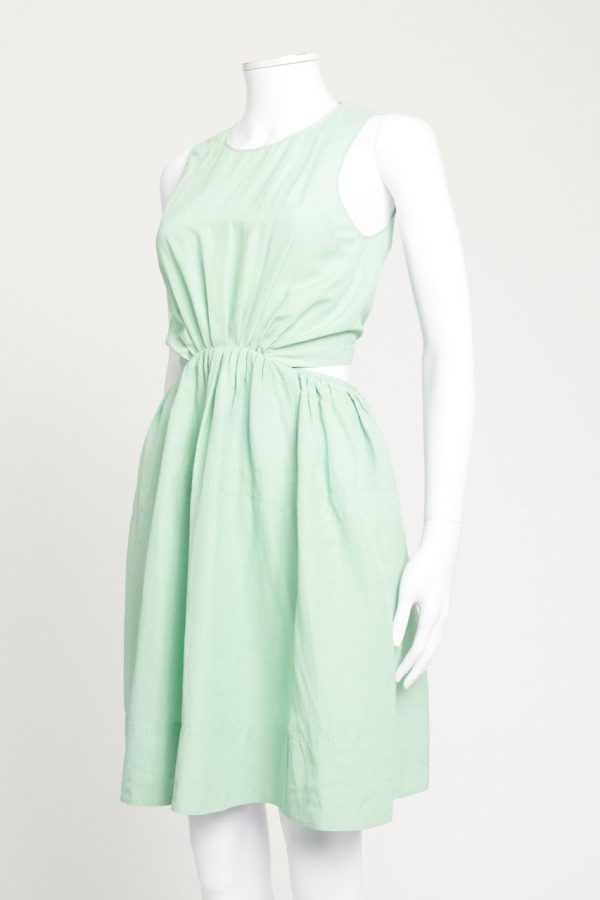 Pistachio Green Open Back Preowned Dress For Sale