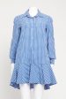 Blue and White Checkered Preowned Shirt Dress Fashion