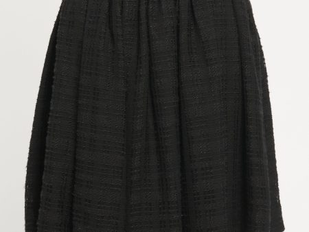 2011 Black Tweed Preowned Pleated Mini Skirt For Cheap