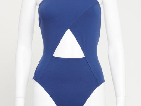 Navy Blue One Shoulder Preowned Swimsuit For Sale