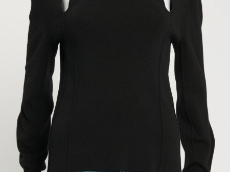 Black Cut Out High Neck Preowned Jumper Fashion