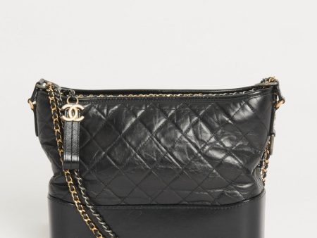 Black Leather Medium Chanel Gabrielle Preowned Bag Hot on Sale