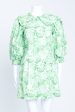 Green Cotton Poplin Floral Mini Dress For Cheap