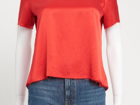 Red Silk Open Back Preowned Top Online