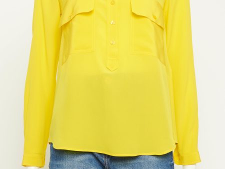 Long Sleeve Half Button-down Blouse Online Hot Sale