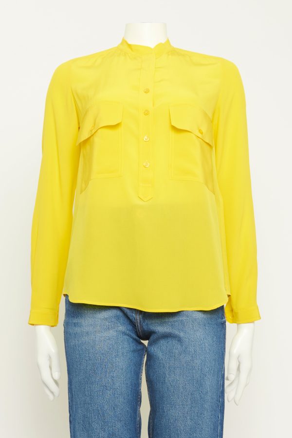 Long Sleeve Half Button-down Blouse Online Hot Sale