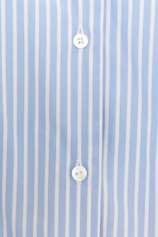 Blue & White Cotton Poplin Relaxed Fit Preowned Shirt Cheap