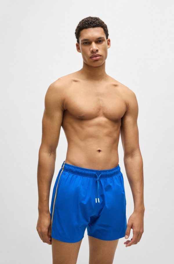 Boss Fully Lined Swim Shorts With Signature Stripe - Men Online