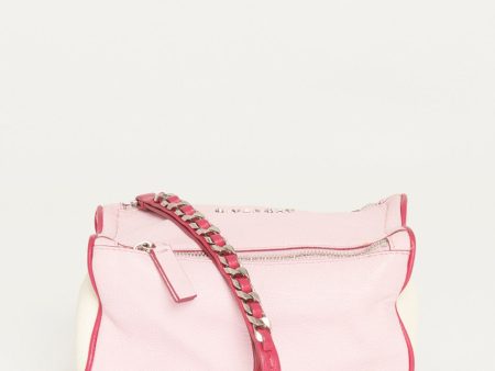 Pink and Cream Preowned Pandora Wristlet Clutch Bag on Sale