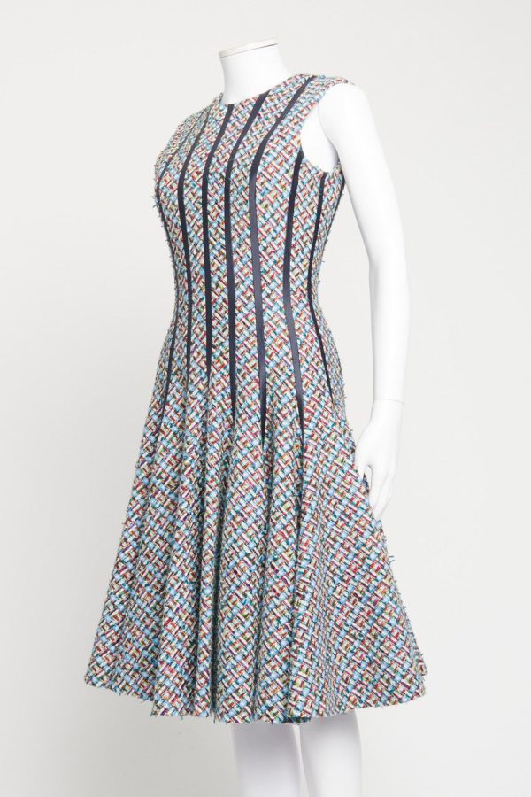 Multicoloured Tweed Hourglass Preowned Dress Cheap