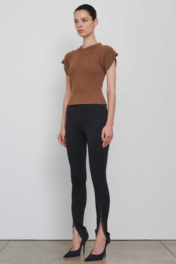 Brown Knit T-Shirt For Sale