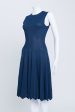 Blue Mid Knee Length Dress Online Hot Sale