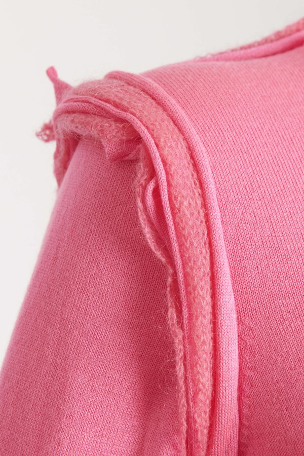 Hot Pink Acrylic Preowned Long Sleeve Top Online Sale