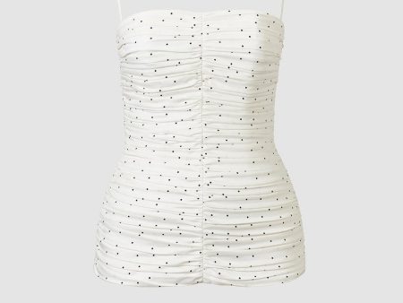 White Vivian Spot Top For Discount