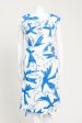 Blue and White Abstract Pattern Preowned Dress For Sale