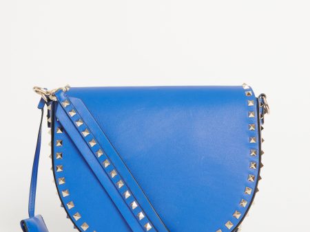 Rockstud Cobalt Smooth Leather Preowned Crossbody Sale