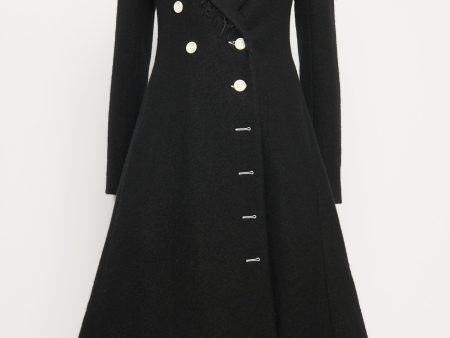 2014 Fall Runway Contrast Wool Preowned Coat Online now