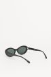 Black Acetate Preowned Oval Cat Eye Sunglasses For Cheap