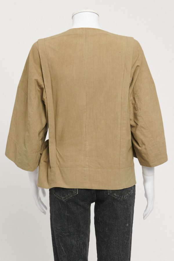 Khaki Preowned Wide Arm Blouse Online Hot Sale