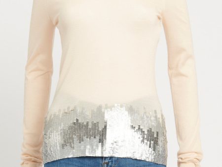 Pale Peach Asymmetrical Cut-Out Preowned Top For Sale