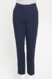 Navy Straight Leg Smart Preowned Trousers Online now