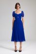 Cobalt Chiffon Midi Dress Supply