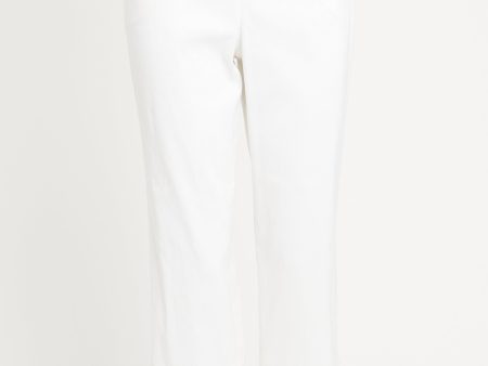 2009 White Preowned Textured Trousers Hot on Sale