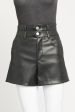 Black Leather Look High Waisted Preowned Short Fashion