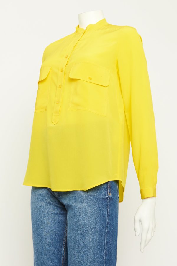 Long Sleeve Half Button-down Blouse Online Hot Sale