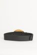 Black Leather Preowned Oversize Belt Discount