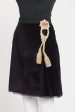 Purple Velvet Tassle Preowned Knee Length Skirt For Cheap