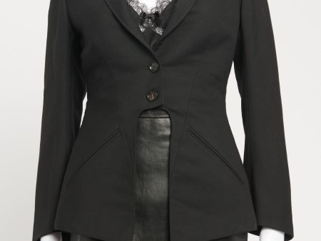 Black Wool Preowned Cutout Blazer Sale